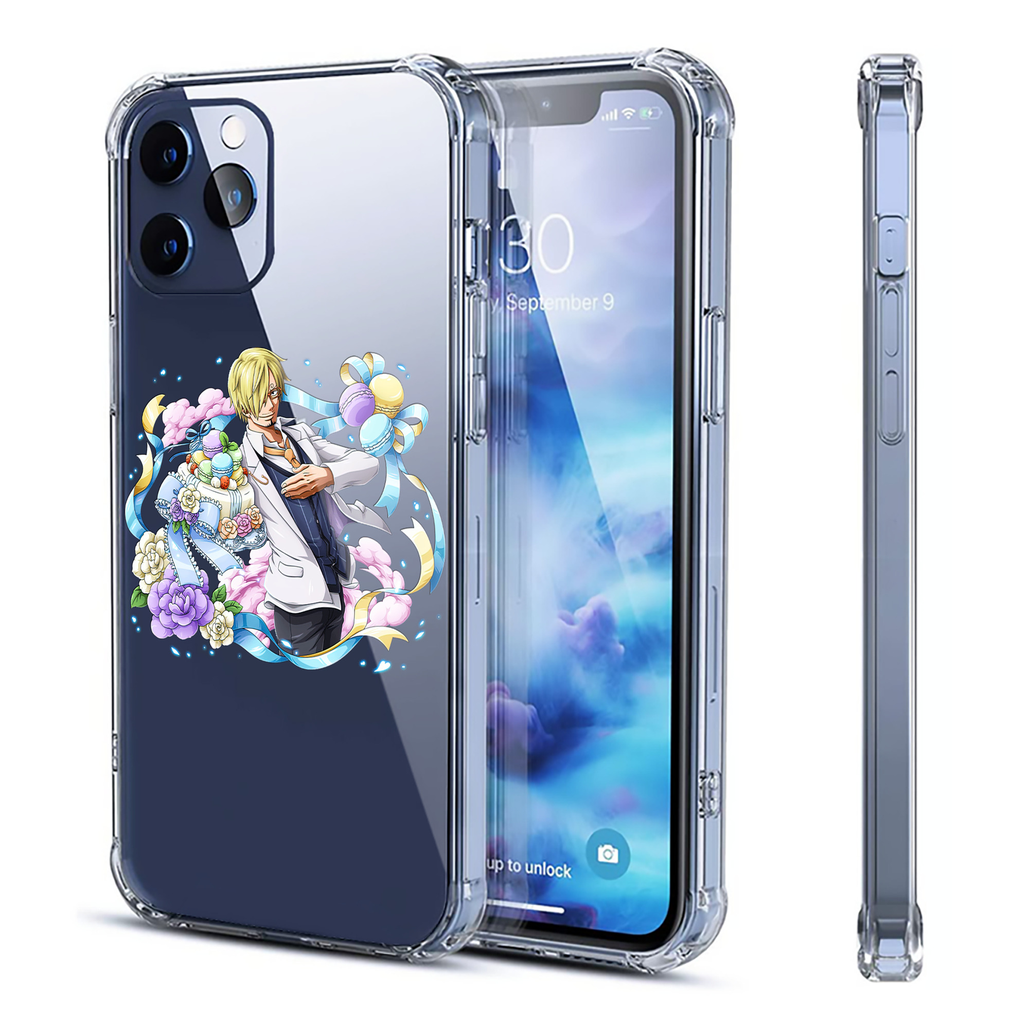（画像用） ワンピース サンジ ONE PIECE Sanji 【iPhone 12シリーズ対応】透明スマホケース（クリアソフトケース）